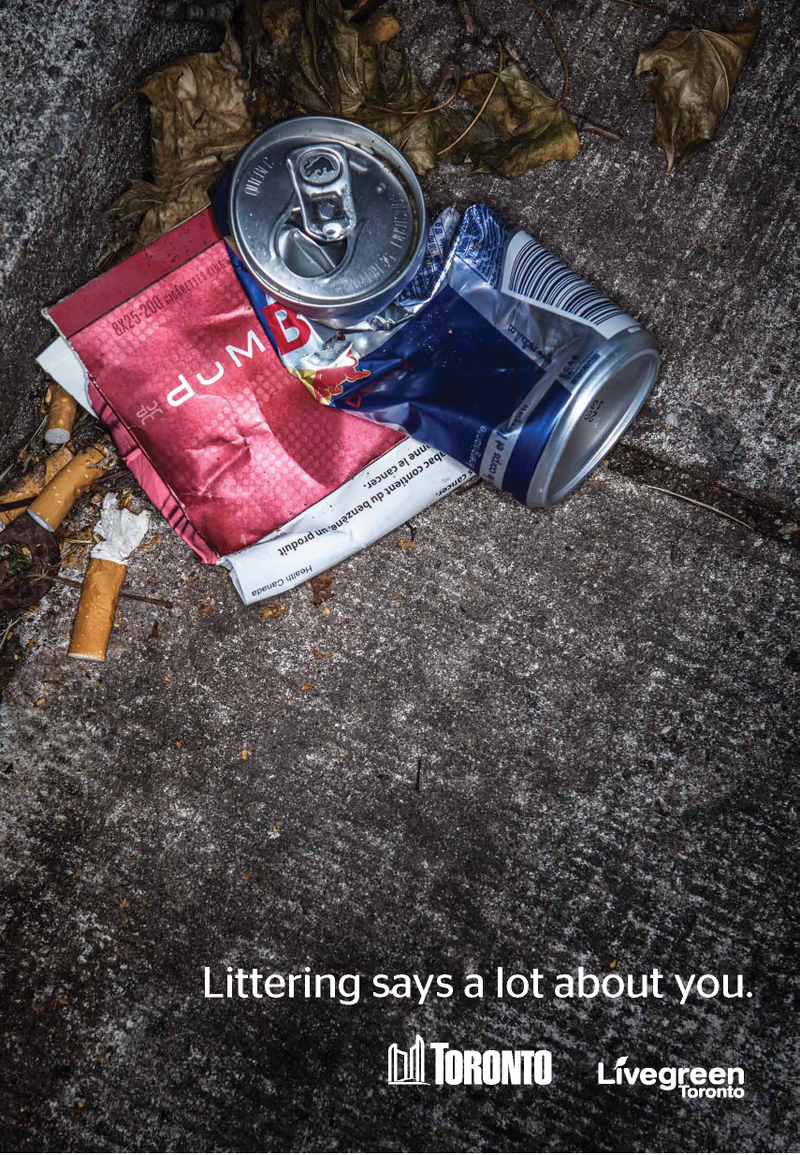 Illustration for article titled Clever ads piece together trash to make fun of people who litter